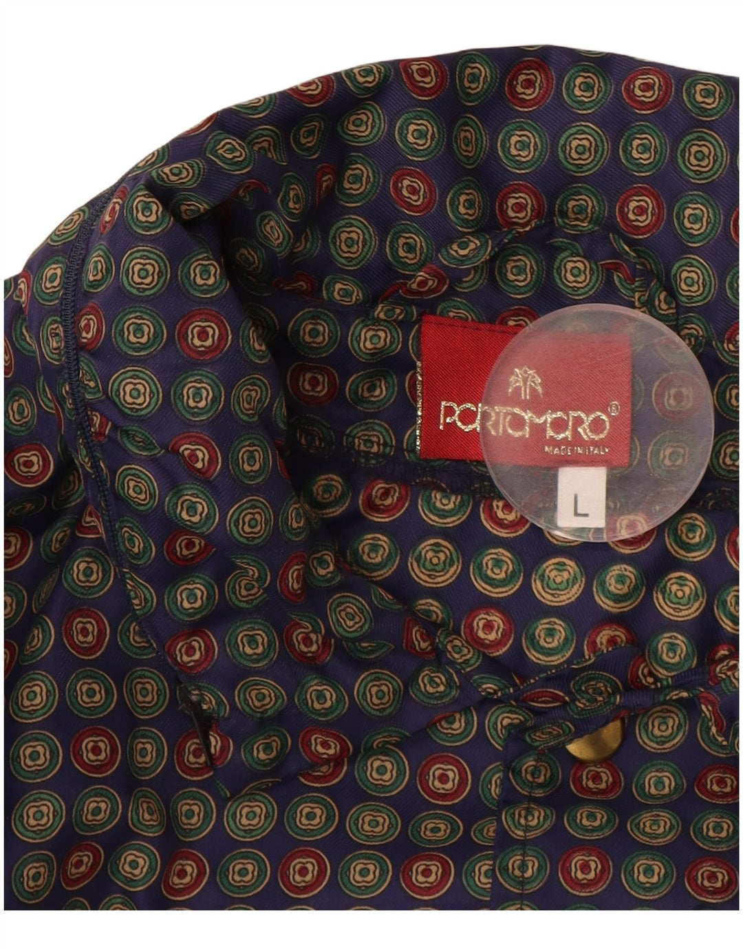 Мужской бомбер VINTAGE оверсайз UK 40, большой синий в горошек