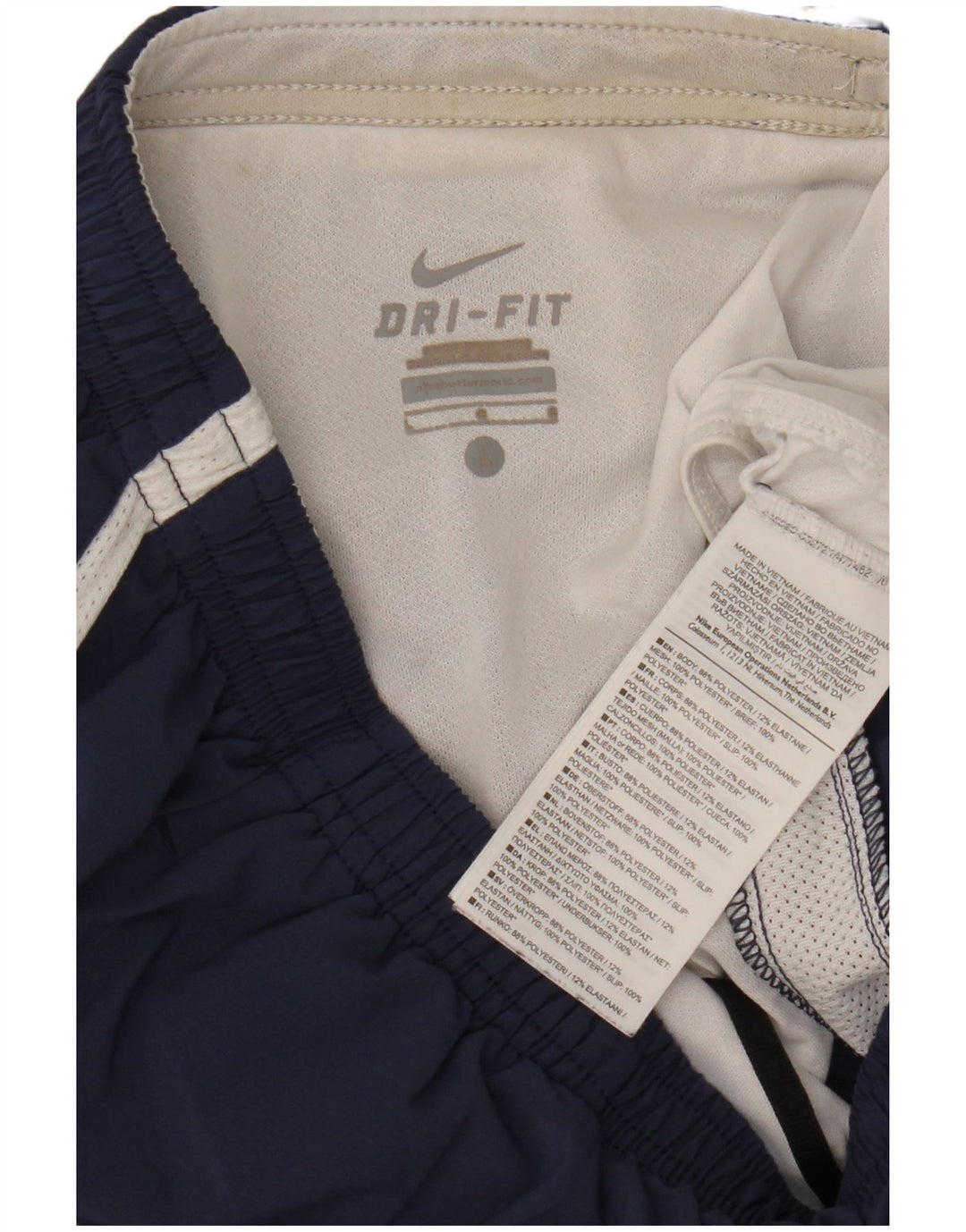 Мужские спортивные шорты Nike Dri Fit, большие темно-синие, полиэстер с цветными блоками