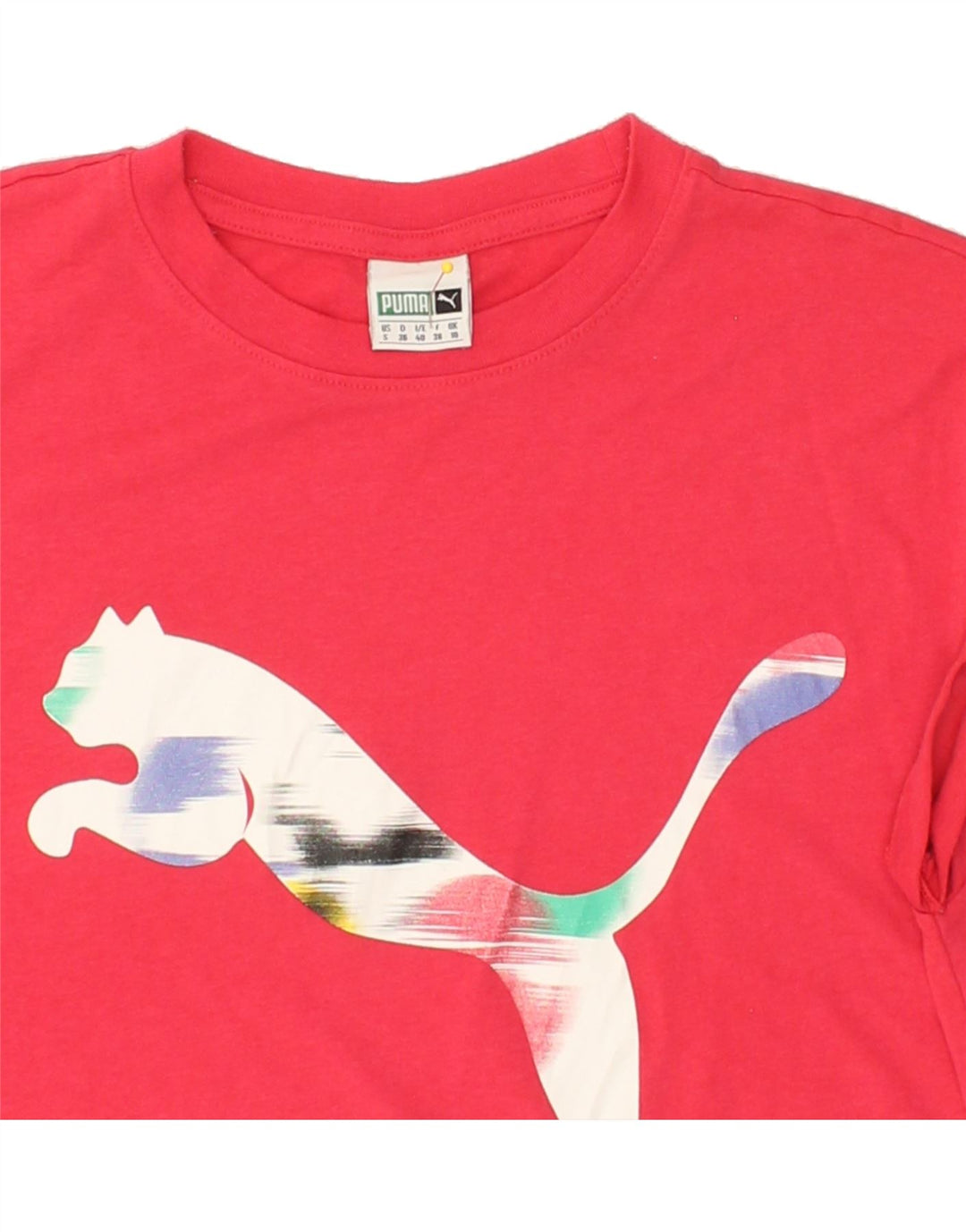 PUMA Womens Graphic T-Shirt Top UK 10 Small Pink Vintage Puma and Second-Hand Puma from Messina Hembry 