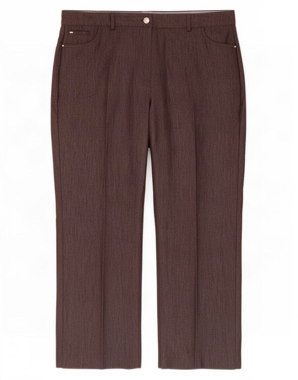Женские прямые повседневные брюки Marks & Spencer UK 18 XL W38 L27 коричневые
