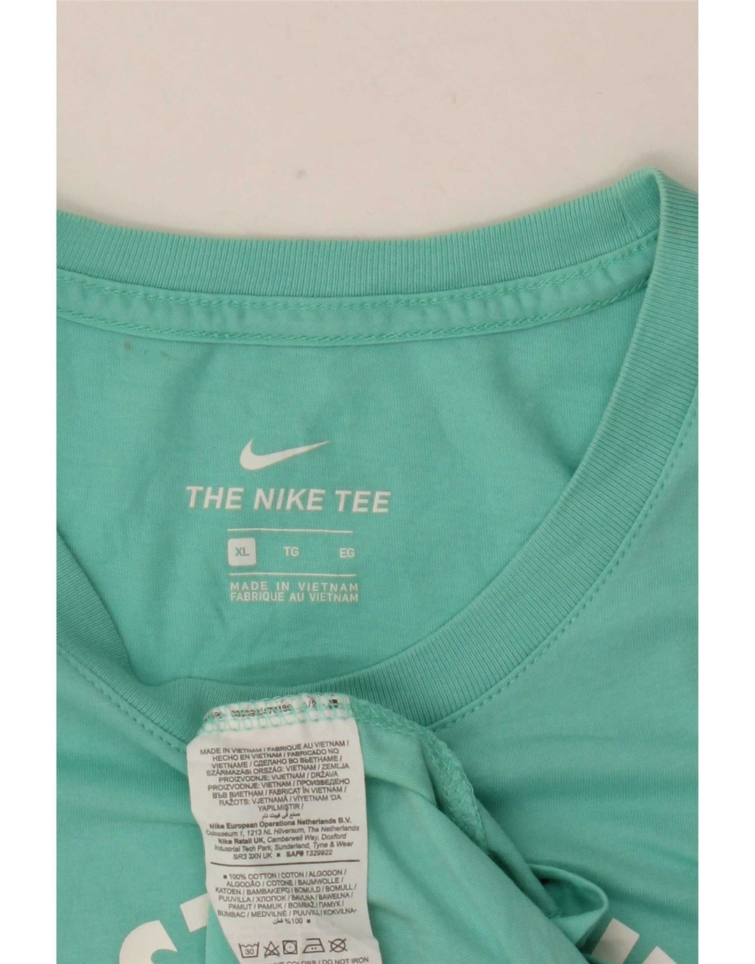 Мужская футболка с рисунком Nike Top XL Бирюзовый хлопок