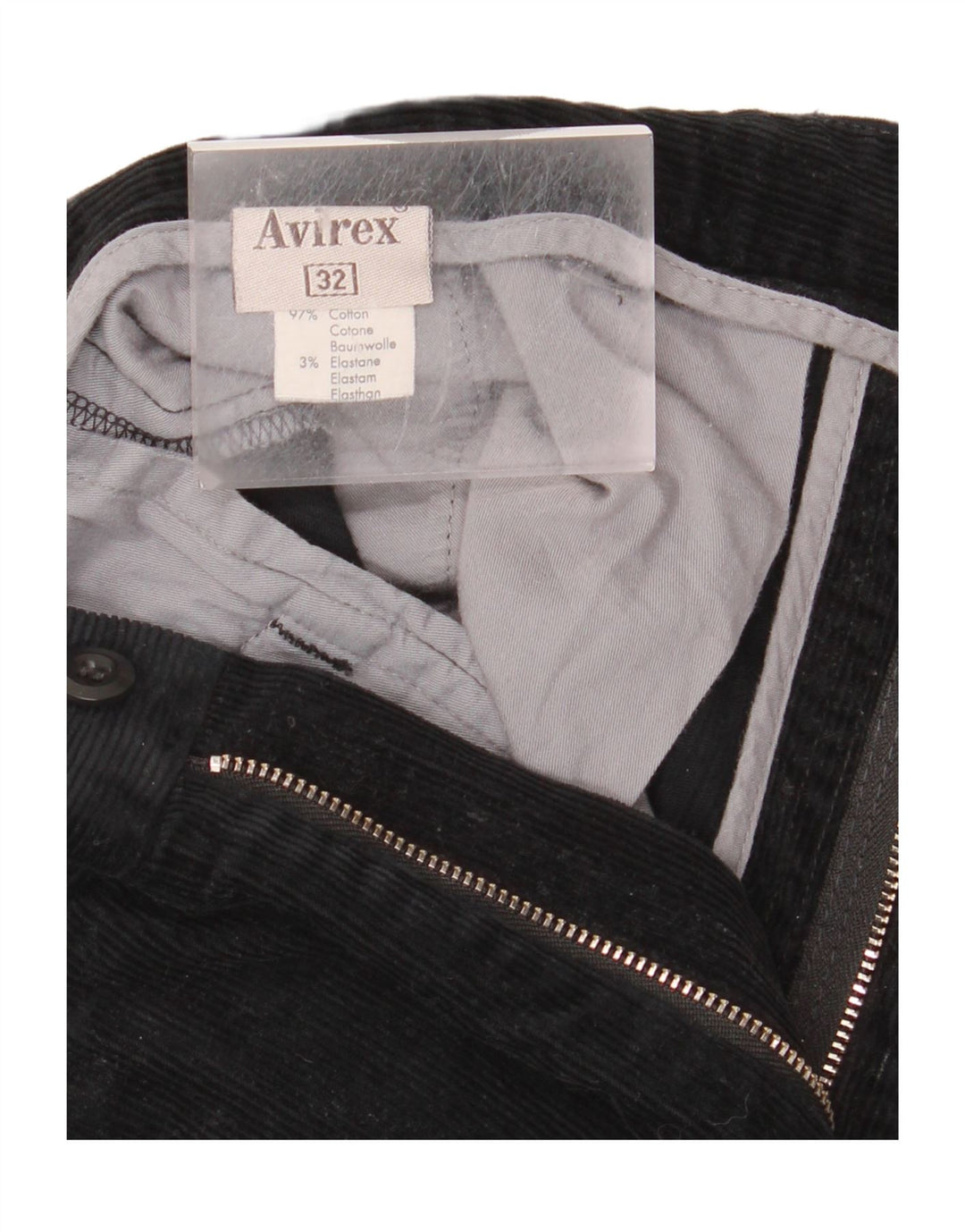 AVIREX Мужские прямые вельветовые брюки W32 L26, черный хлопок
