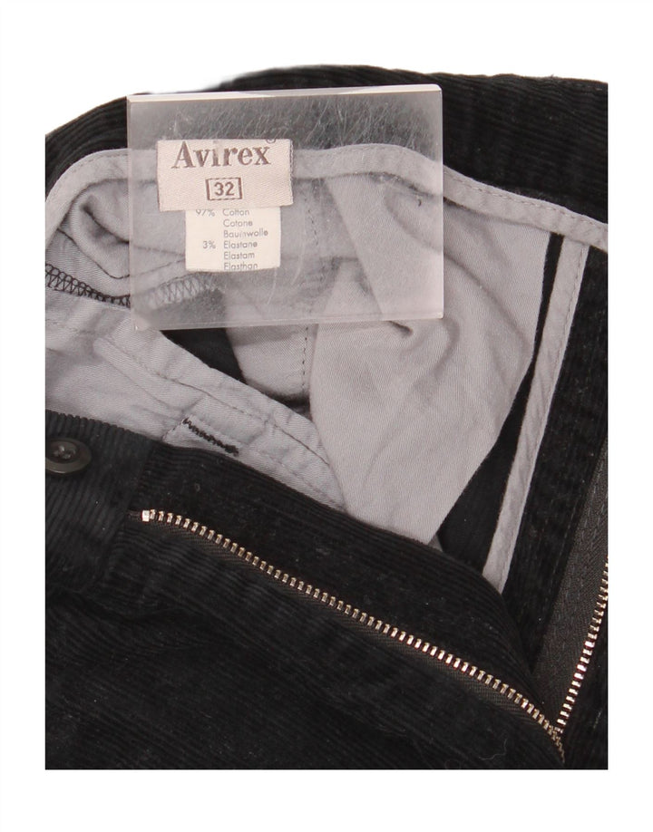 AVIREX Мужские прямые вельветовые брюки W32 L26, черный хлопок