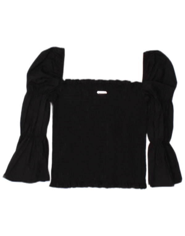 Женская укороченная блузка Guess UK 6 XS, черный хлопок