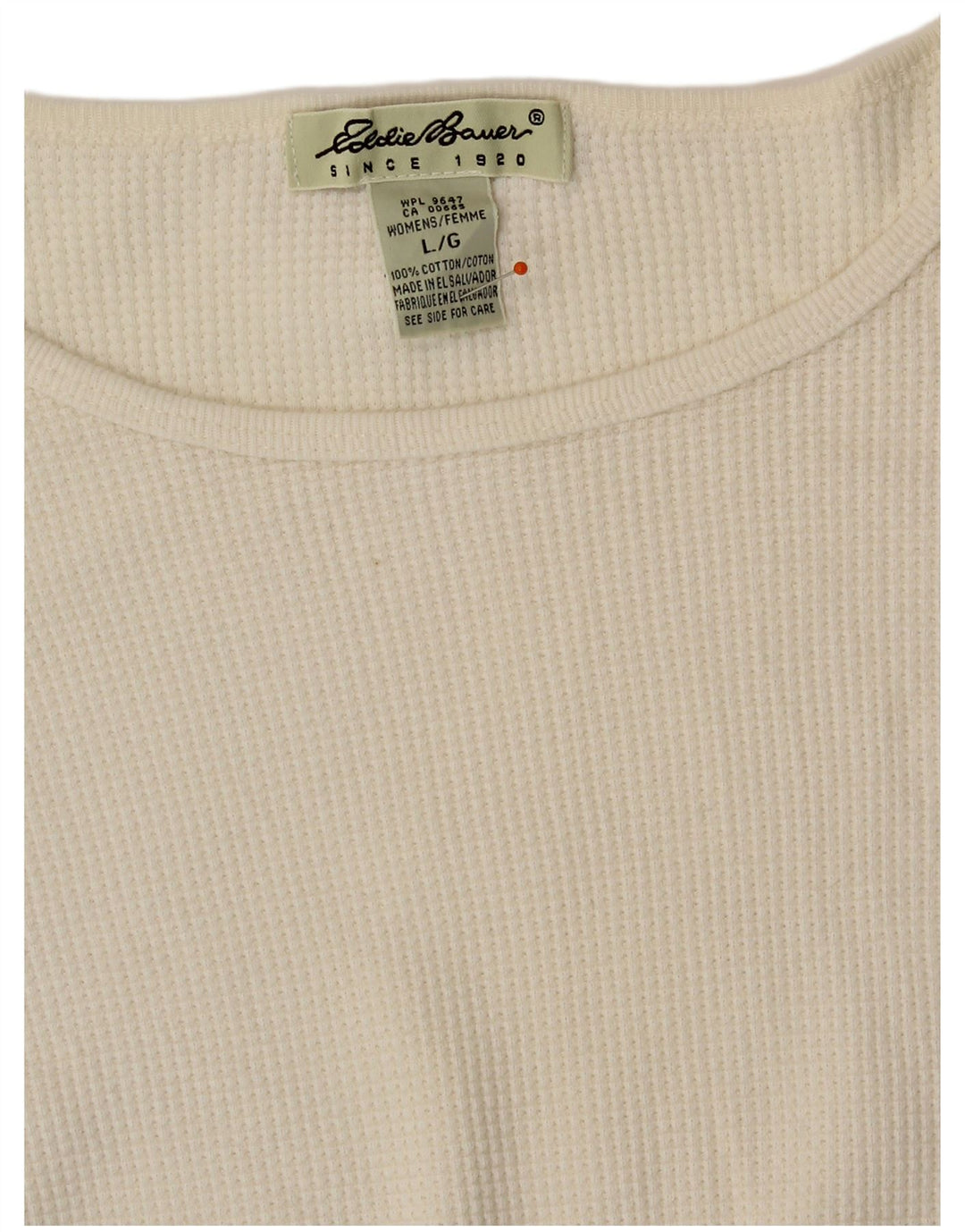 EDDIE BAUER Женский топ с длинным рукавом UK 16, большой размер, белый хлопок