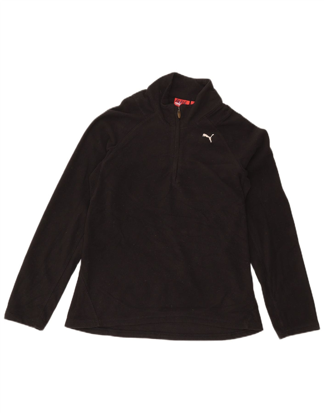 Женский флисовый джемпер Puma с воротником на молнии UK 12, средний черный, полиэстер