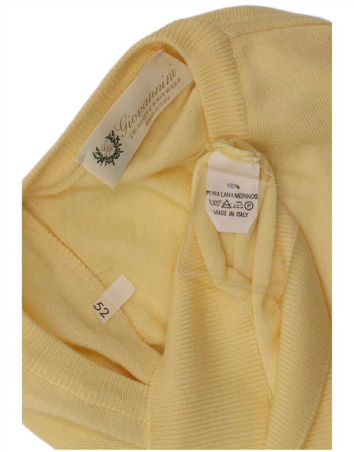 Винтажная мужская майка безрукавка IT 52, большая желтая шерсть мериноса