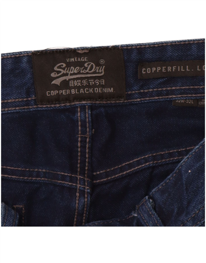 SUPERDRY Мужские узкие джинсы Copperfill W32 L32 Темно-синие, хлопок