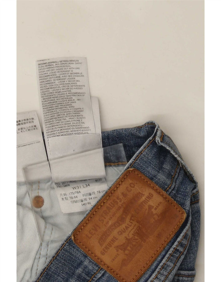 Мужские потертые узкие джинсы Levi's W31 L29, синий хлопок
