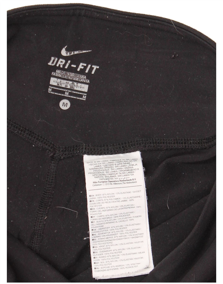 Женские леггинсы NIKE Dri Fit UK 12, средний черный нейлон