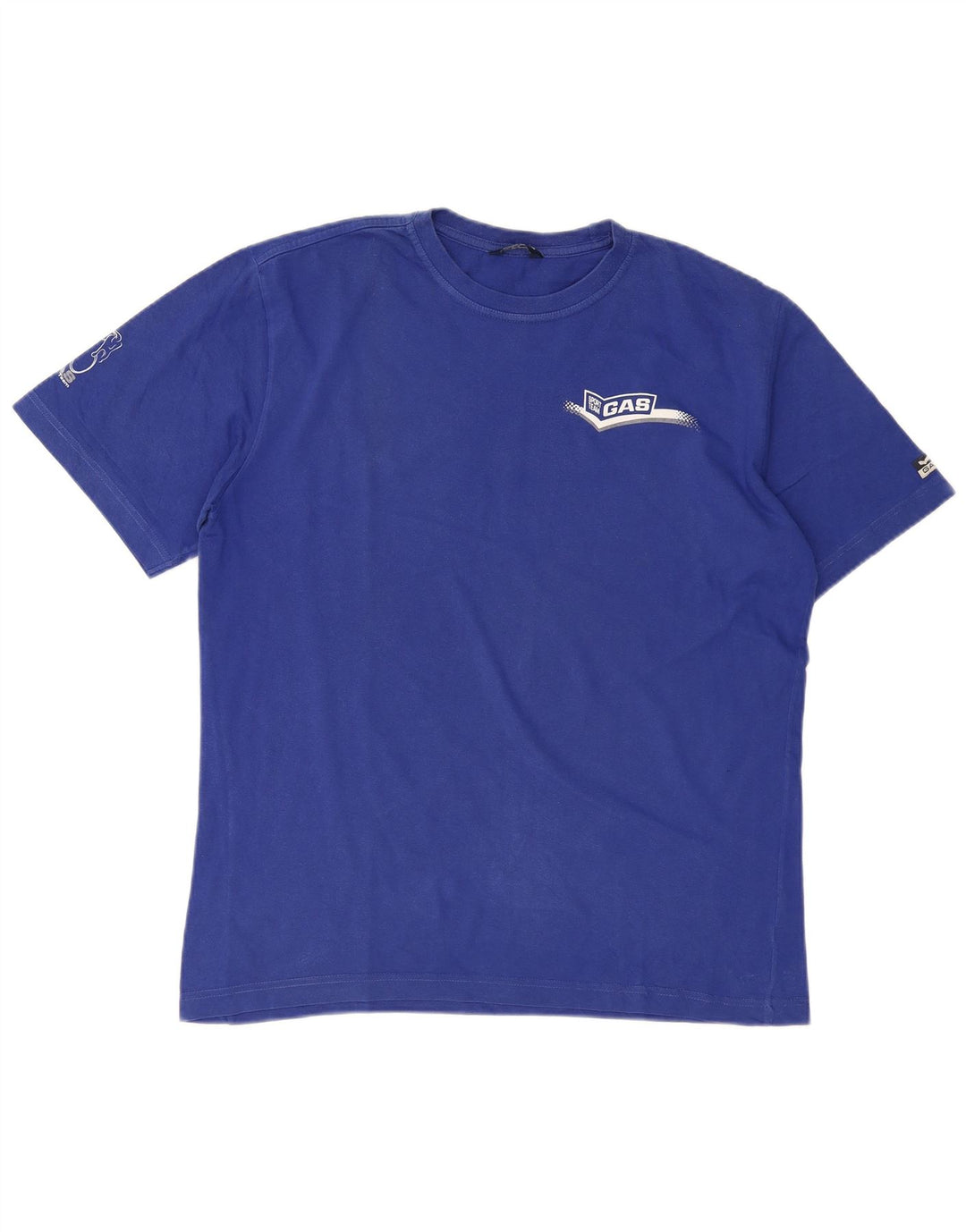 Мужская футболка с рисунком GAS, большой синий хлопок