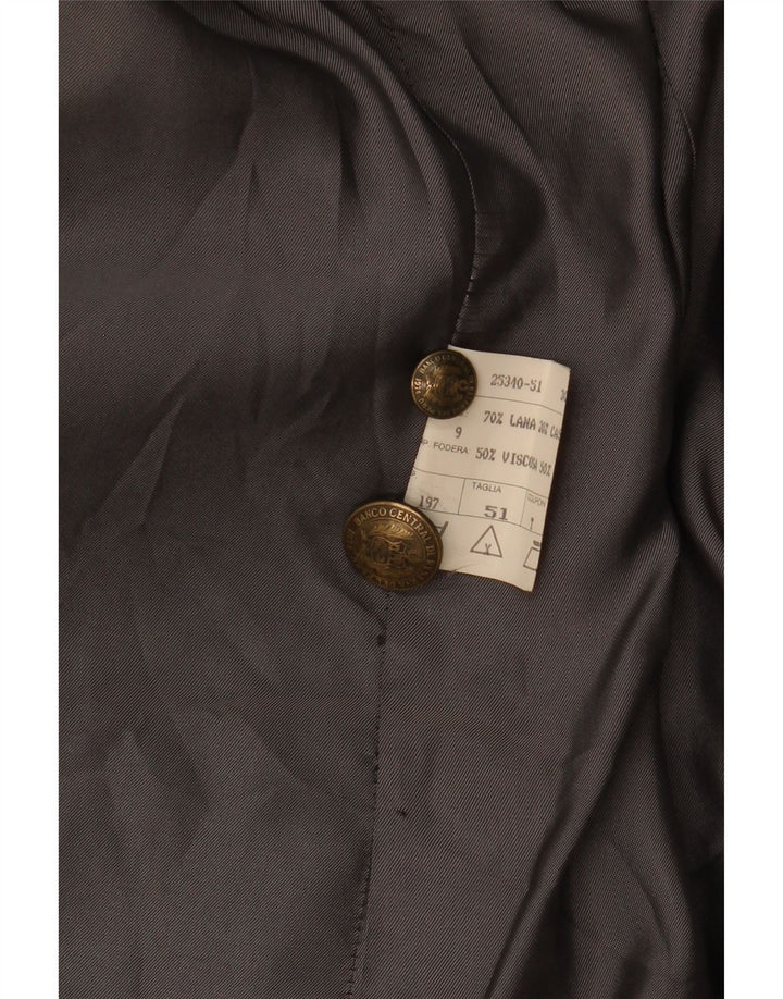 Винтажный женский пиджак на 2 пуговицах IT 51 2XL Серый Шерстяной