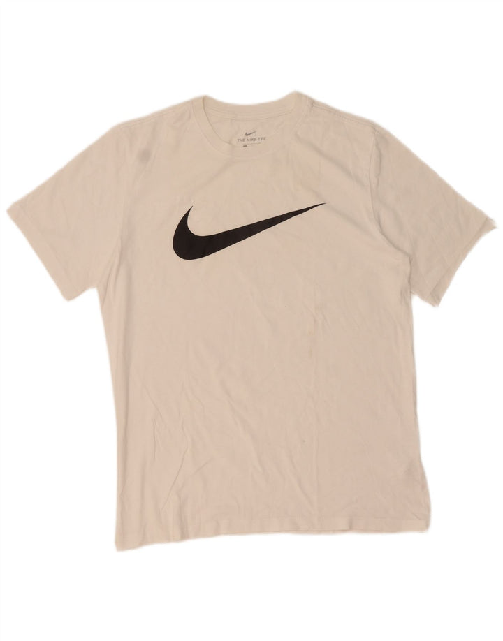 Мужская футболка с рисунком Nike, средний размер, белый хлопок