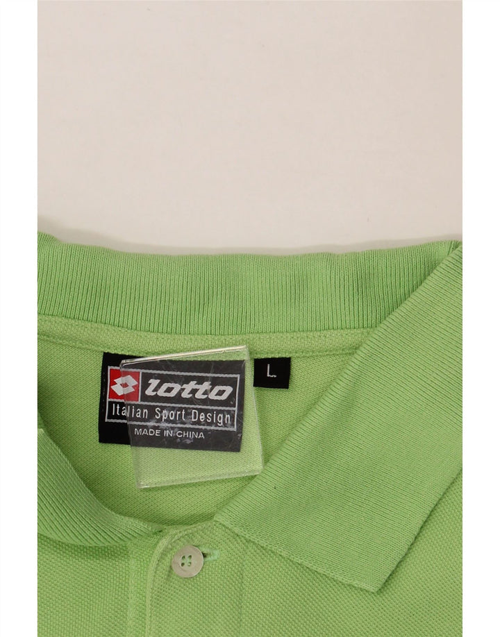 LOTTO Mens Polo Shirt Large Green Cotton Vintage Lotto and Second-Hand Lotto from Messina Hembry 