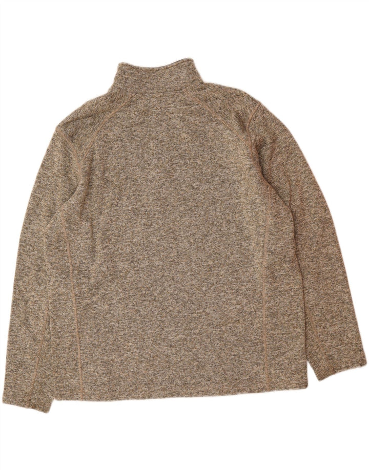 EDDIE BAUER Mens Zip Neck Sweatshirt Jumper 2XL Grey Flecked Polyester Vintage Eddie Bauer and Second-Hand Eddie Bauer from Messina Hembry 
