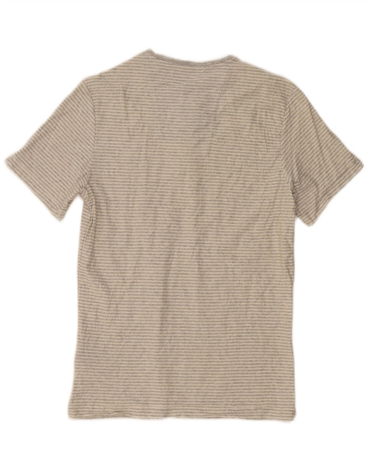 Barbour Mens T-Shirt Top Medium Grey Striped