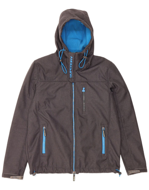 Мужская ветровка с капюшоном SUPERDRY UK 42 XL, серый полиэстер