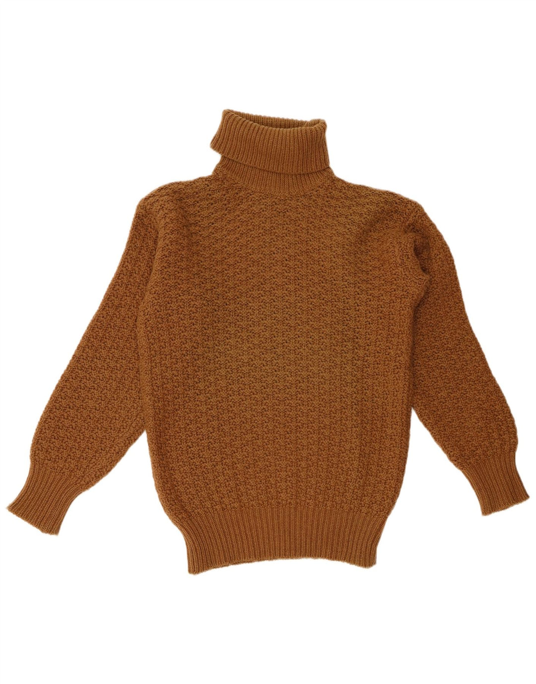 Женский джемпер с высоким воротником BENETTON, Великобритания 12, средний коричневый, шерсть