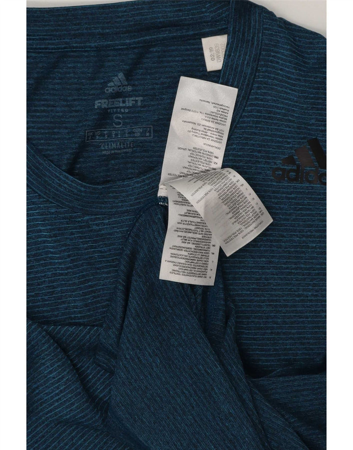 Мужская футболка Adidas Climalite Top Small Navy Blue Striped Polyester