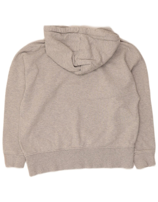 Женский джемпер с капюшоном Adidas Oversized UK 4 XS, серый хлопок с крапинками