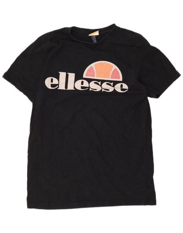 Женская футболка с рисунком Ellesse Top UK 10, маленькая, черный хлопок