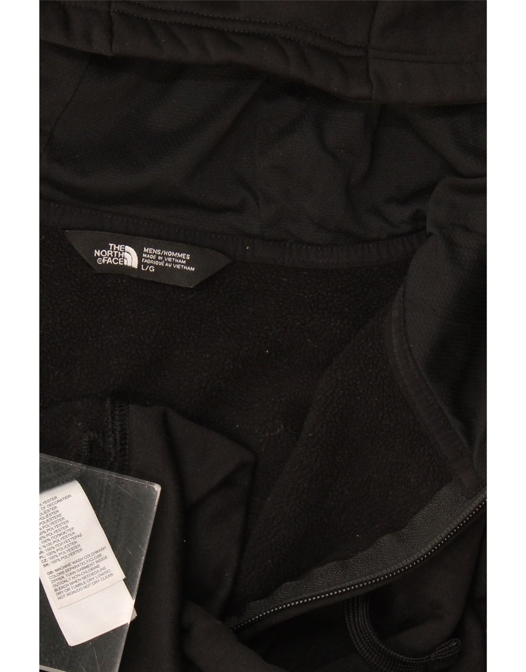 Мужской свитер с капюшоном на молнии The North Face, большой черный полиэстер