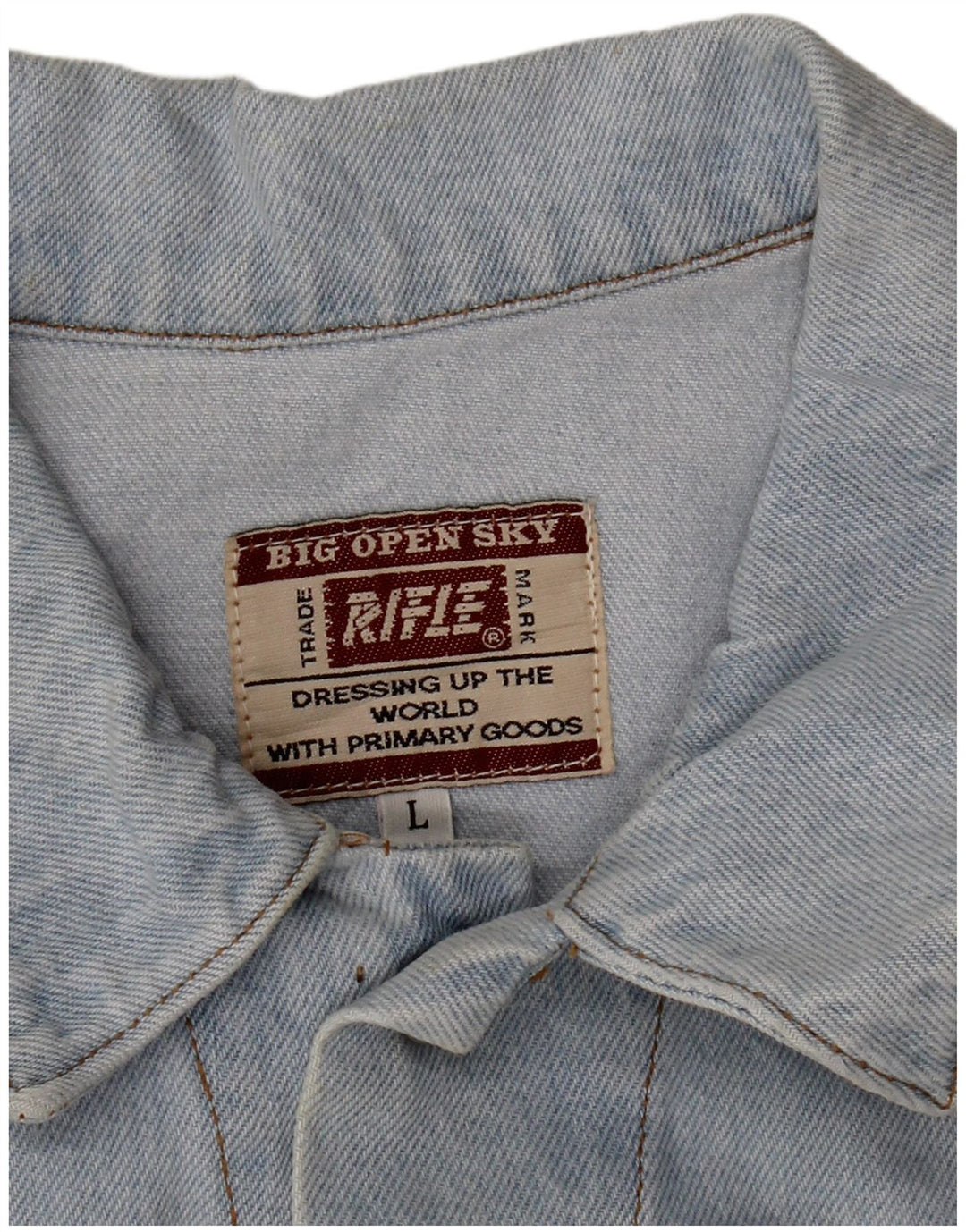RIFLE Mens Denim Jacket UK 40 Large Blue Cotton