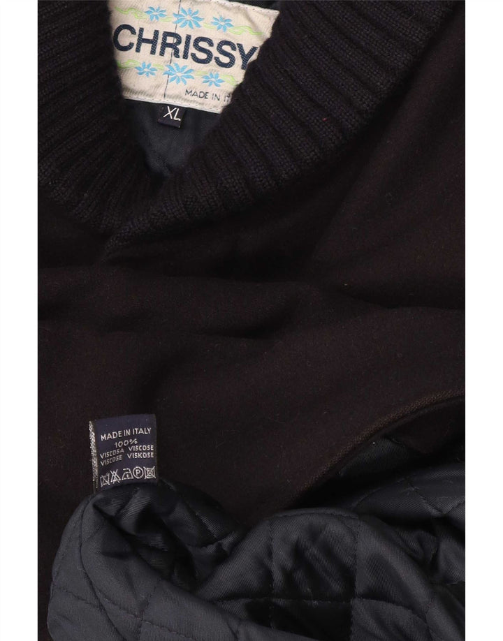 Винтажное мужское пальто UK 42 XL из черной вискозы