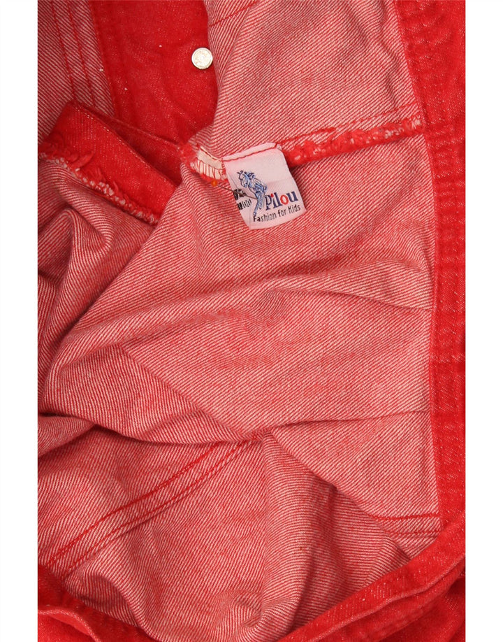 Винтажный джинсовый жилет для мальчиков 15–16 лет, красный хлопок