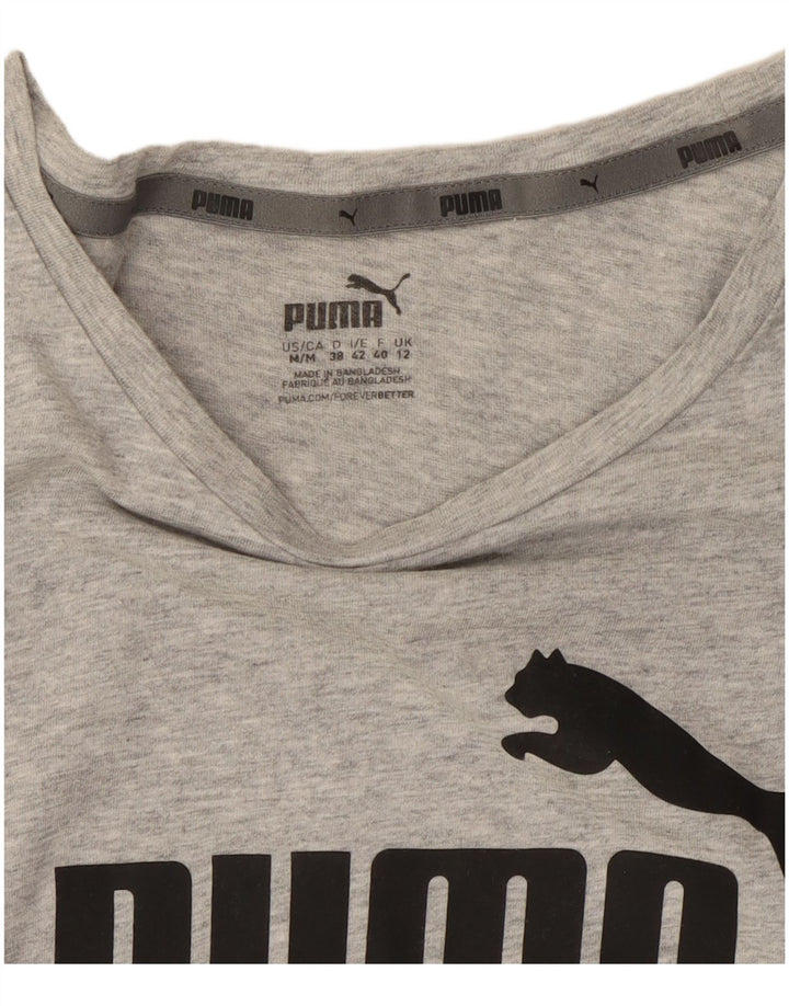 Женская футболка с рисунком PUMA Top UK 12 Medium Grey Flecked