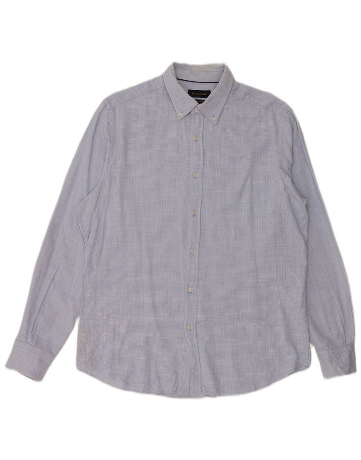 Мужская рубашка Massimo Dutti, большой синий хлопок