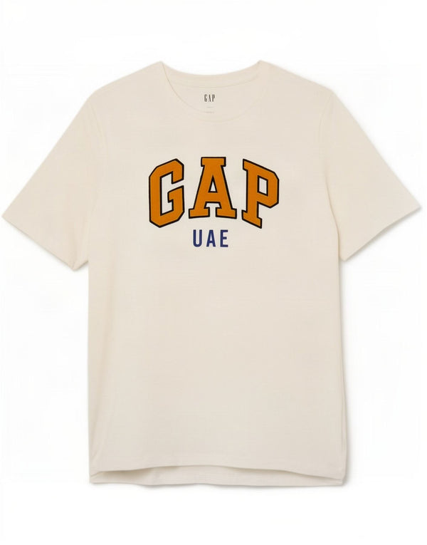 Мужская классическая футболка с рисунком Gap, большой белый хлопковый топ