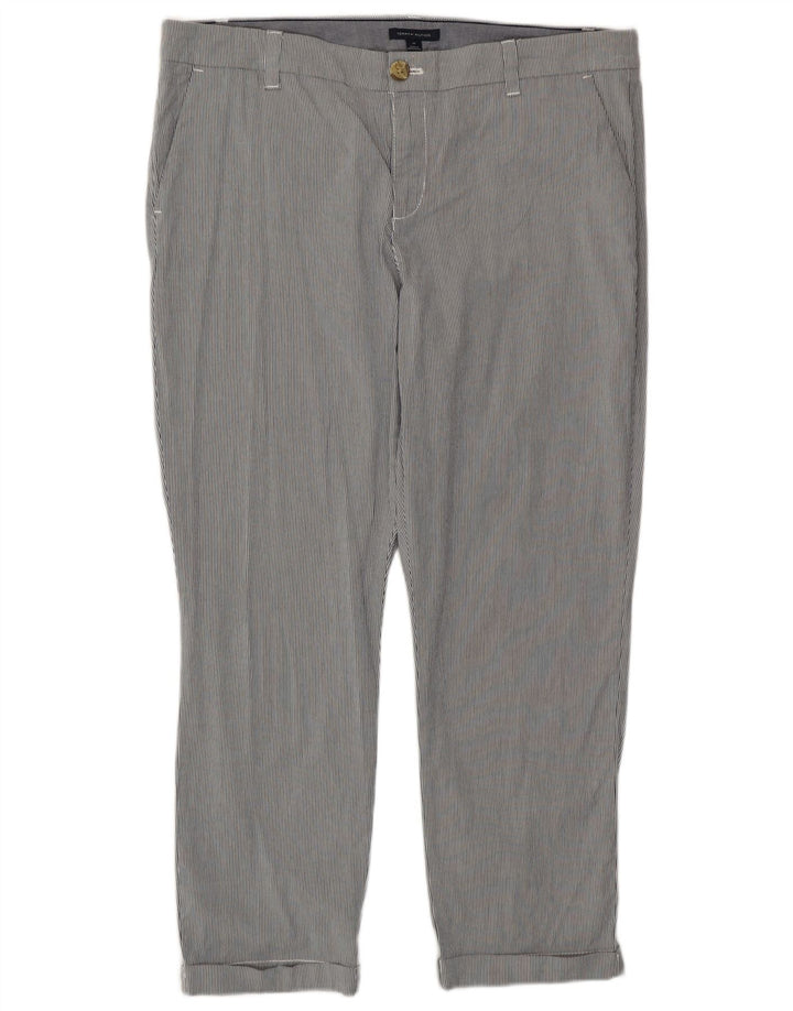 Женские укороченные брюки Tommy Hilfiger США 14 XL W38 L26 Серые в полоску