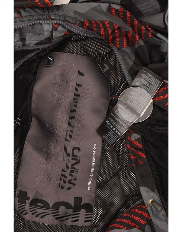 Мужская ветровка Superdry с графическим рисунком UK 40, большой серый камуфляж
