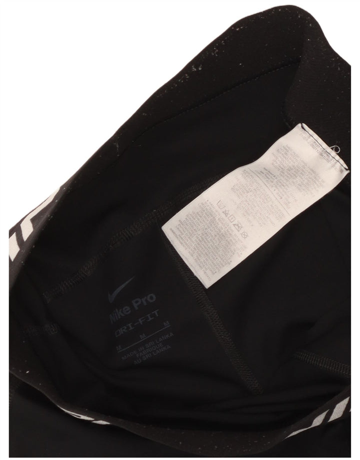 Женские спортивные шорты Nike Dri Fit с графическим рисунком UK 12, средний черный полиэстер