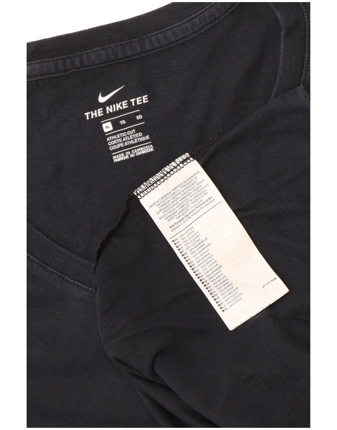 Женская футболка спортивного кроя Nike Top UK 18 XL, черный хлопок