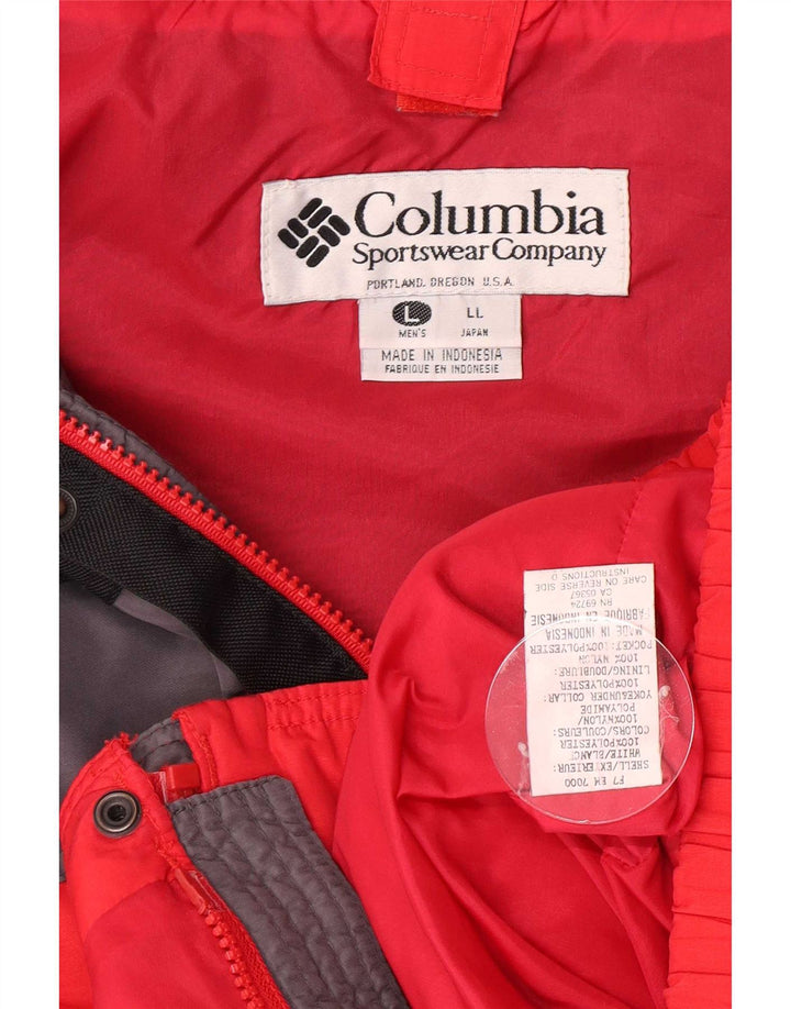 Мужская куртка-ветровка в стиле оверсайз Columbia UK 40, большая красная с цветными блоками