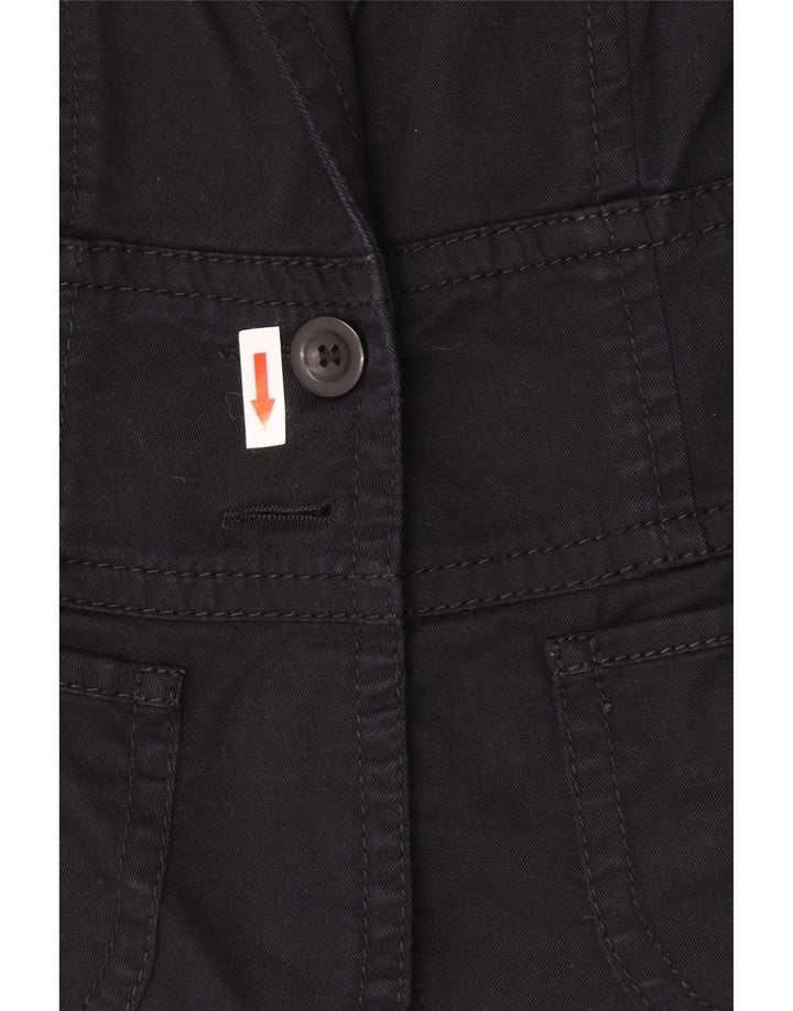 Sisley Womens Blazer Jacket IT 40 Small Black Cotton