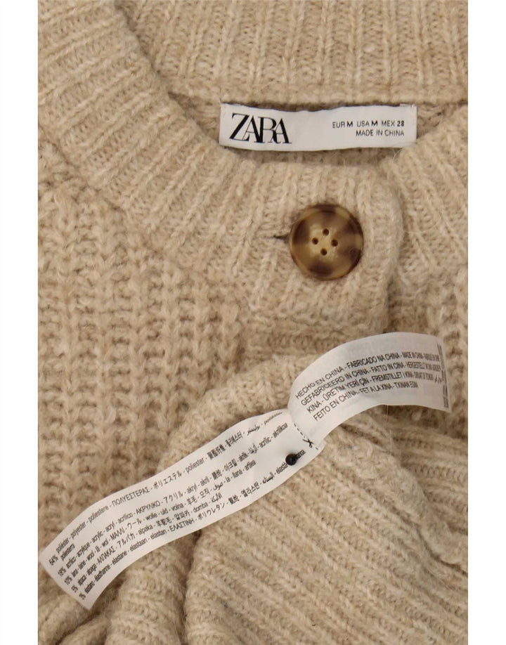Женский кардиган Zara UK 12, средний бежевый полиэстер