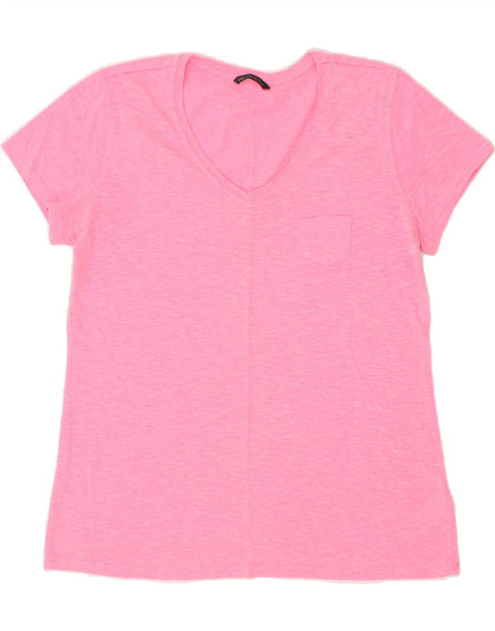 MARKS & SPENCER Womens T-Shirt Top UK 12 Medium  Pink Cotton Vintage Marks & Spencer and Second-Hand Marks & Spencer from Messina Hembry 