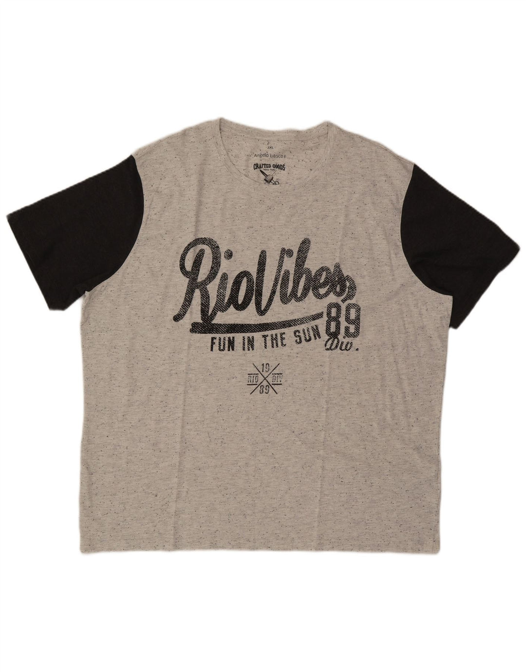 Мужская футболка с рисунком Angelo Litrico, 3XL, серая, хлопок с цветными блоками