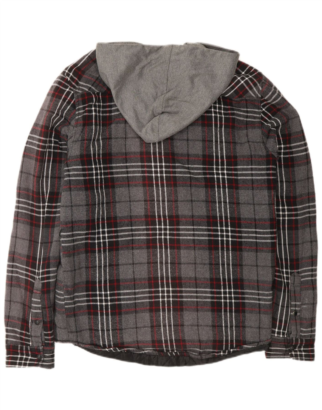 Мужская фланелевая рубашка с капюшоном Zara Lumberjack, хлопок среднего серого цвета в клетку