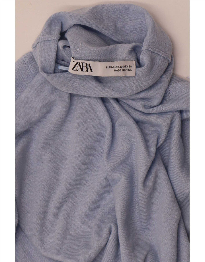 Женский джемпер с высоким воротником Zara UK 12, средний синий
