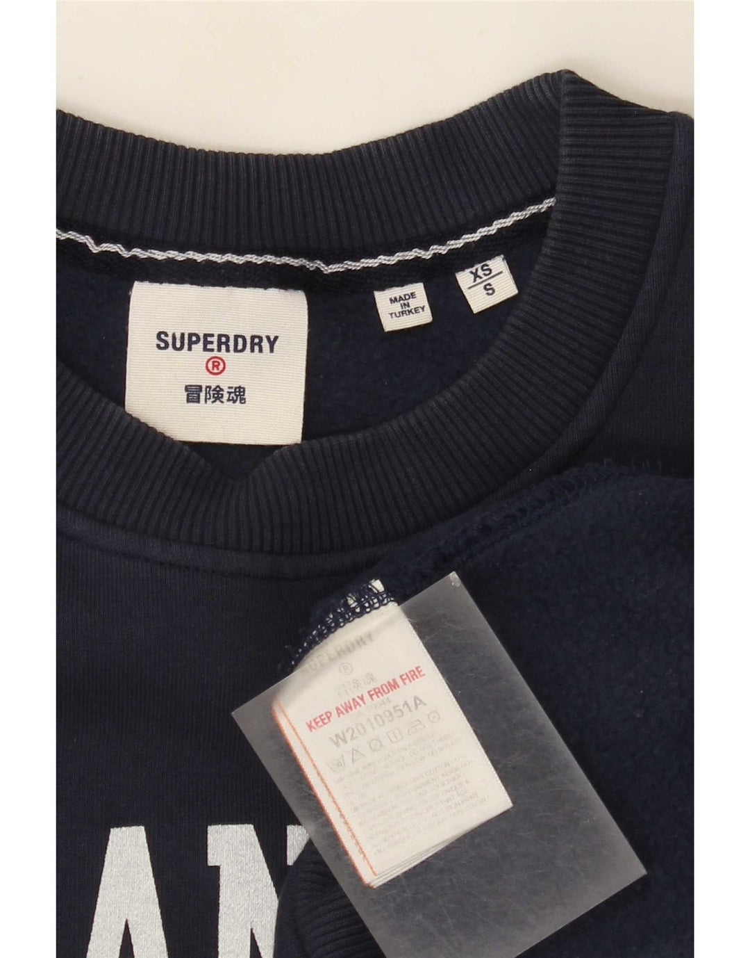 Мужской свитшот с рисунком Superdry, маленький темно-синий, хлопок