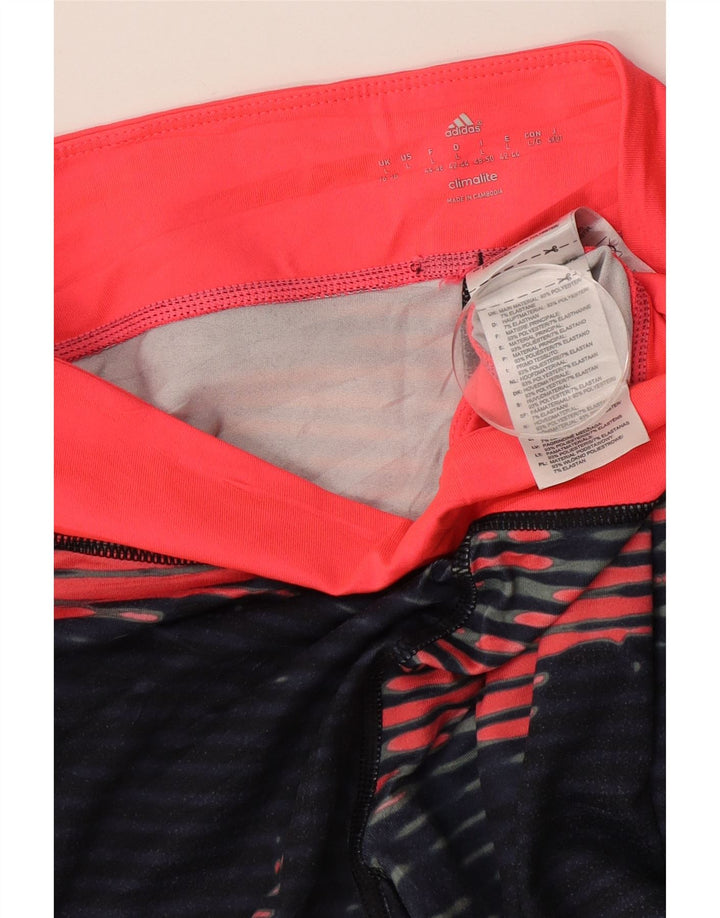 Женские леггинсы ADIDAS Climalite UK 16/18, большие темно-синие с цветочным принтом