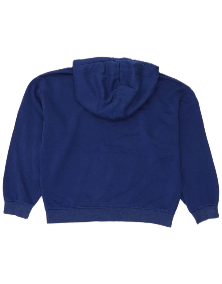 Женский джемпер с капюшоном оверсайз Zara UK 14, хлопковый средний синий цвет