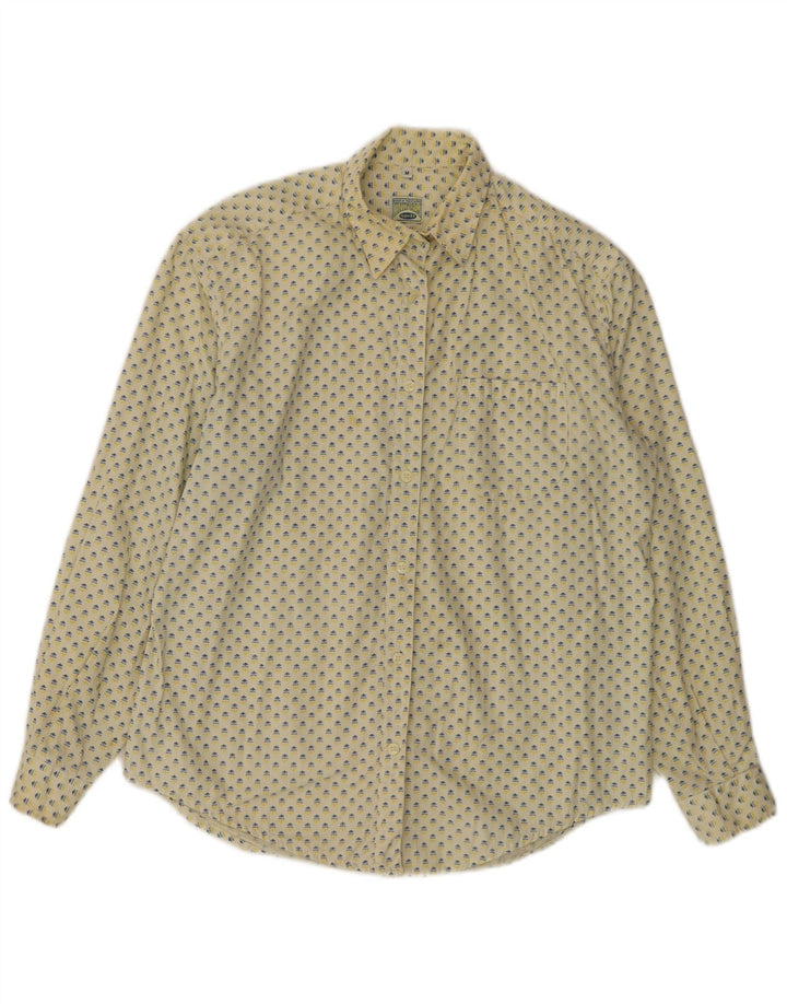 Женская рубашка свободного покроя UNIFORM с абстрактным узором UK 14, средний желтый хлопок, хлопок