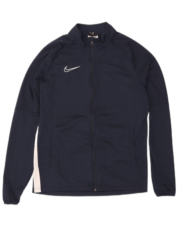 Мужская спортивная куртка Nike Dri Fit, большая темно-синяя с цветными блоками