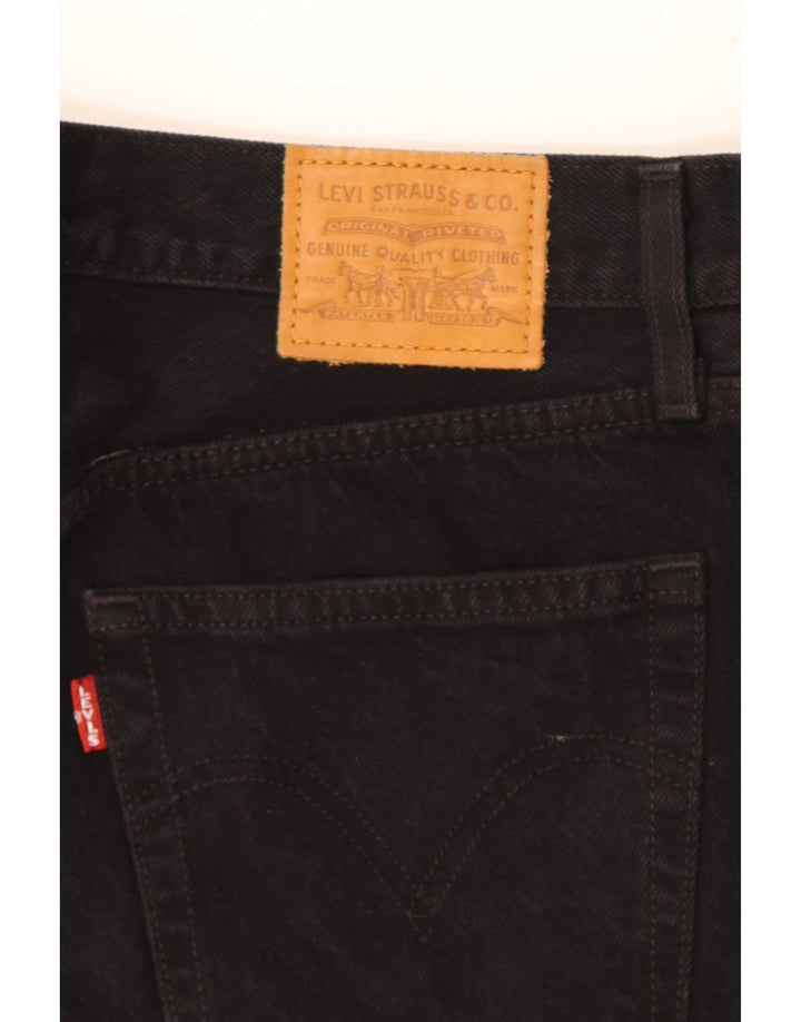 Женская джинсовая юбка Levi's W28, хлопковая, среднего размера, черная