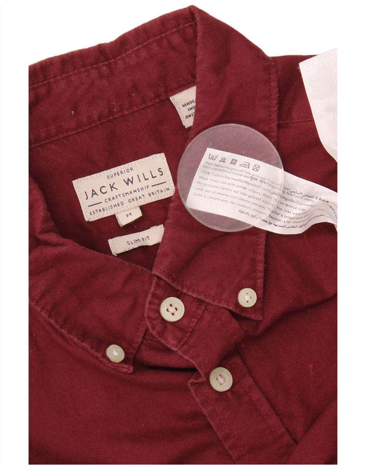 Мужская рубашка приталенного кроя Jack Wills, средний бордовый хлопок, хлопок